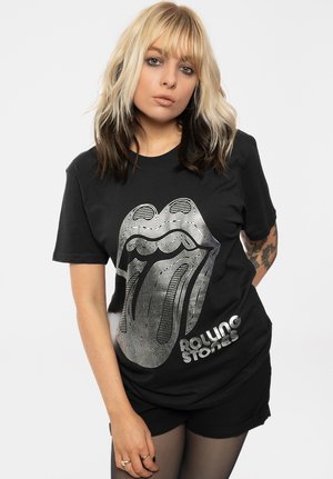 Paradiso Clothing THE ROLLING STONES HOLOGRAPHIC TONGUE - Print T-shirt - black