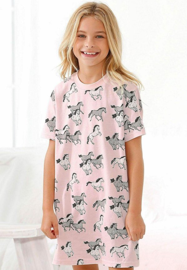 Nachthemd - rosa grau meliert