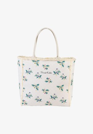 Frida Kahlo, Handtas - weiß natur türkis