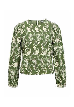Object, OBJMYA RE L/S TOP NOOS - Bluse - bronze green