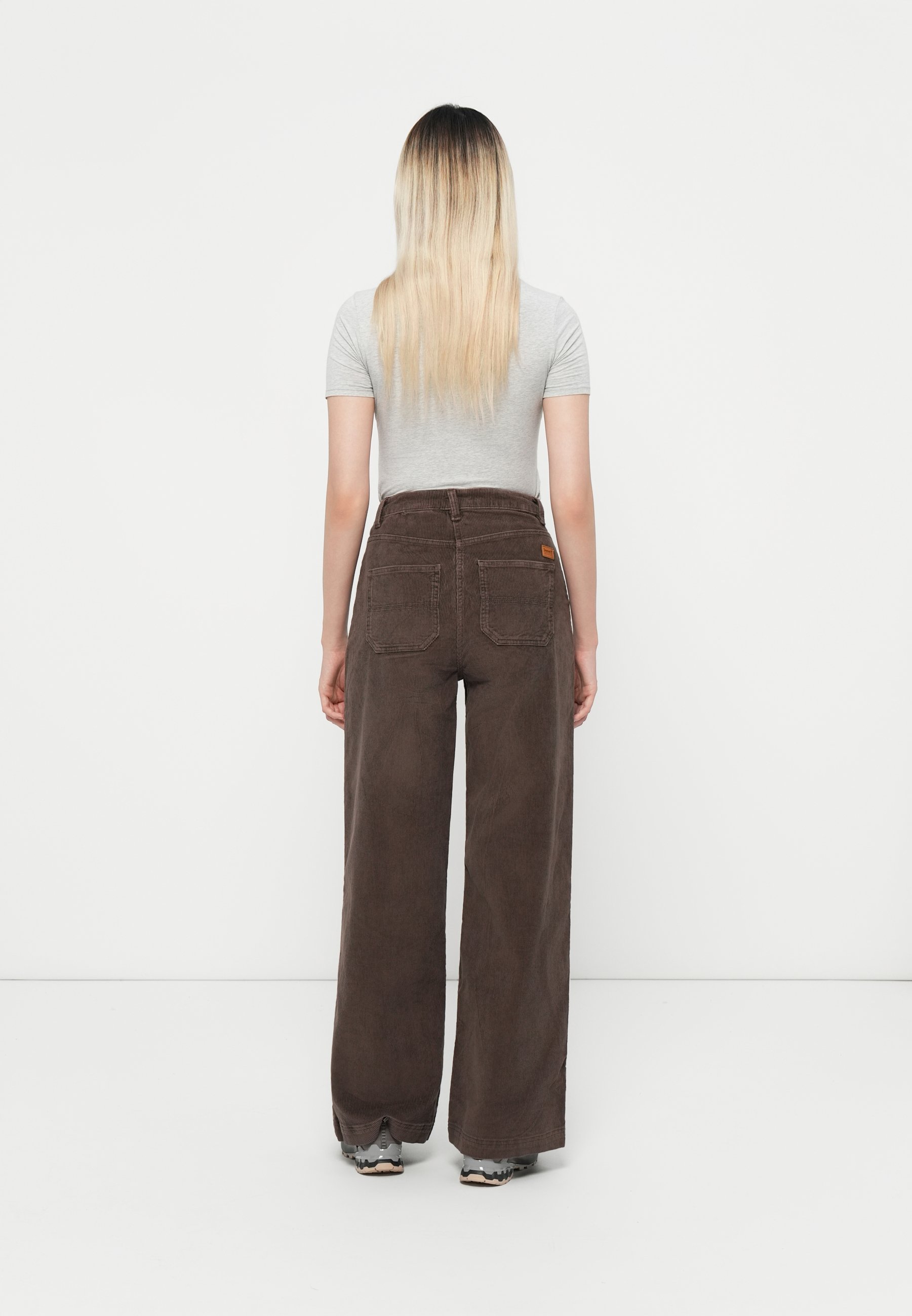 Timberland WIDE LEG - Trousers - chocolate brown/dark brown
