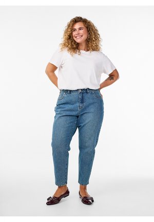 Zizzi, MILLE MIT HOHER TAILLE - Mom Jeans - blue denim