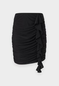 VERDIANA MINI RUFFLE SKIRT - Miniszoknya - jet black