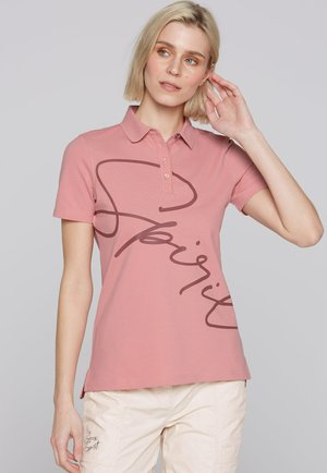 Soccx KURZARM MIT LABEL PRINT - Polo shirt - beachy red