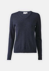 VIRIL L/S V-NECK TOP - Maglione - total eclipse