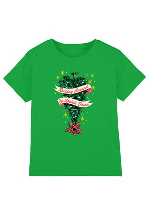 STRANGER THINGS CHRISTMAS TREE UPSIDE DOWN - Print T-shirt - dark green