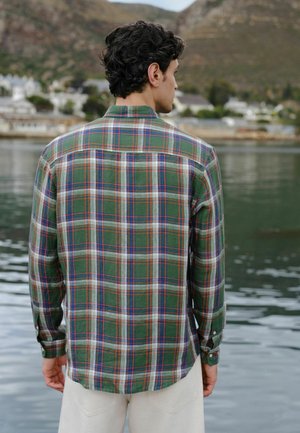 Next, Shirt - green madrass