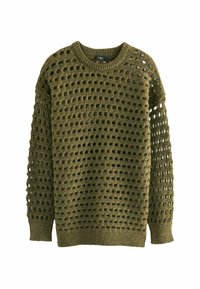 Next OPEN STITCH  - Pulover - khaki green