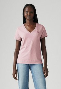 PERFECT SLUB VNECK BRIGHT  SLUB. - Camiseta básica - anthracite night