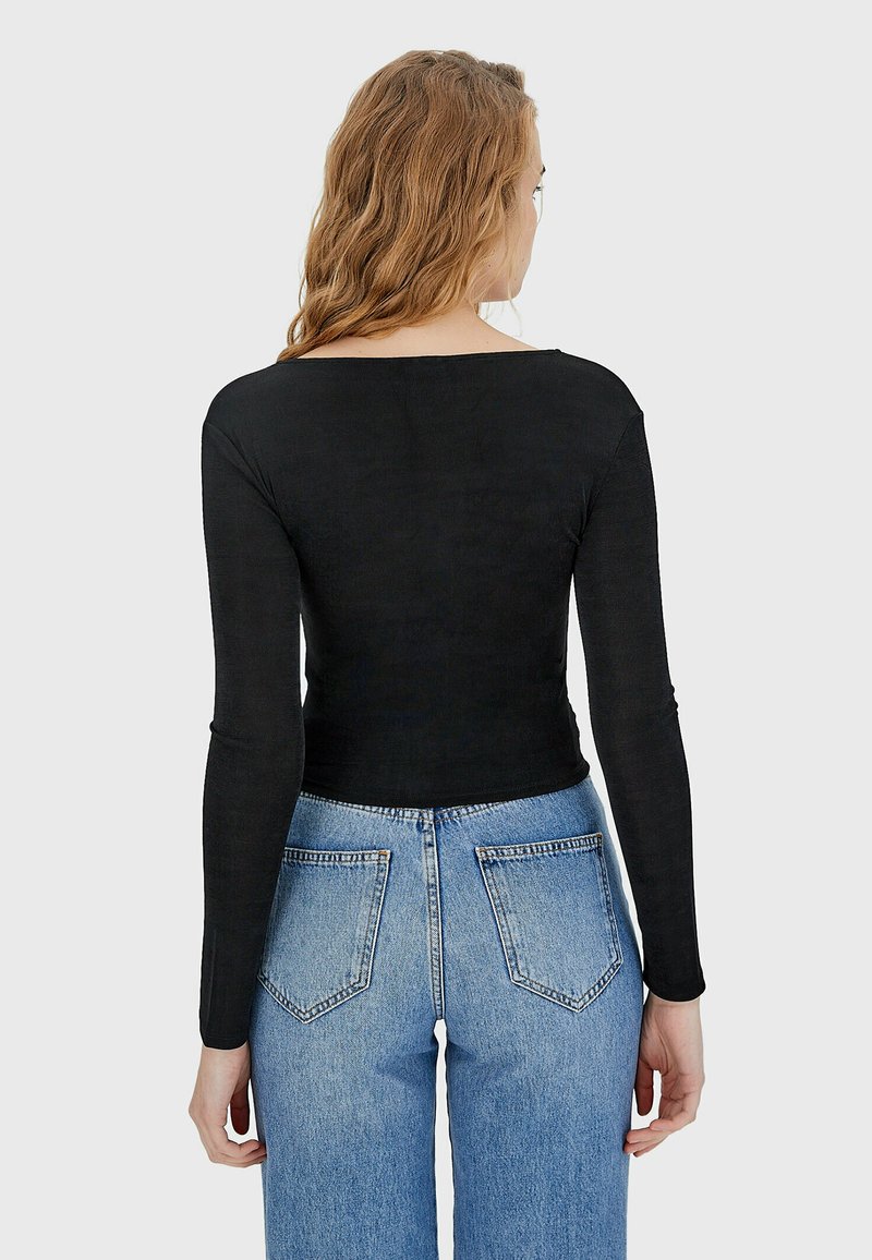 Damen T-Shirts | Stradivarius Langarmshirt black/schwarz - TM33393 Damen T-Shirts | Stradivarius Langarmshirt black/schwarz - TM33393