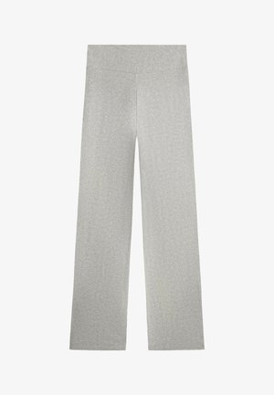 OYSHO, COMFORTLUX HIGH-WAISTED STRAIGHT-LEG HEATHERED TROUSERS - Pantalon classique - grey melange