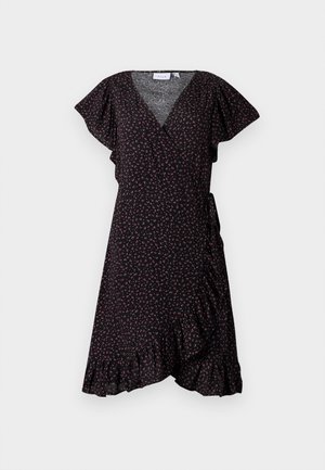 VILA, VIABIA WRAP DRESS - Robe de jour - black