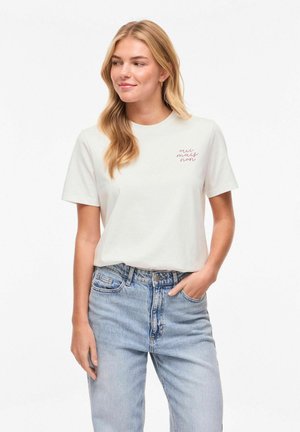 VISYBILLA RUNDHALS - T-shirt imprimé - snow white