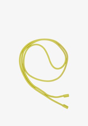 Cavo giallo con una superficie testurizzata, dotato di due estremità protette. Il cavo è flessibile e avvolto in modo sciolto e sovrapposto.