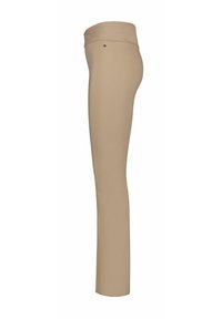 Béžové legíny s vysokým pasem. Vyrobené z hladké, elastické látky. Slim fit střih s minimem švů pro elegantní vzhled.