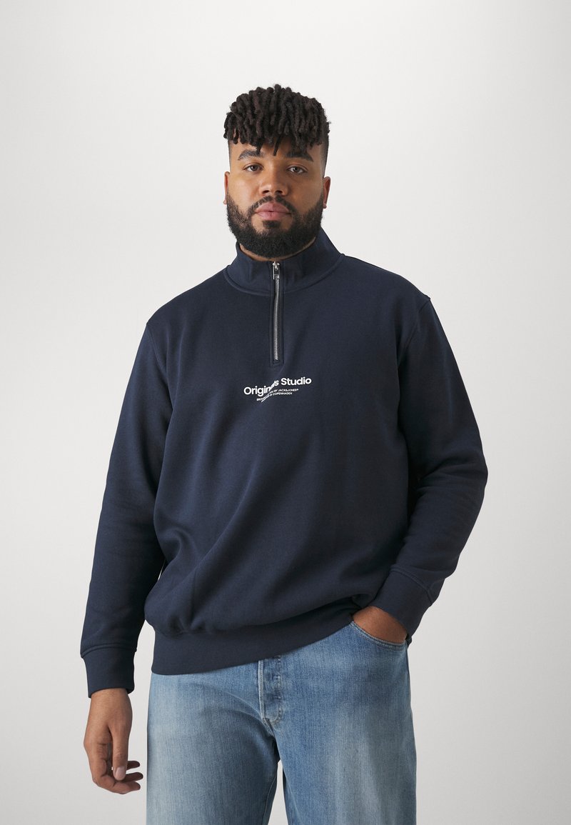 Jack & Jones JORVESTERBRO QUARTER ZIP - Bluză de molton - sky captain
