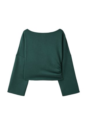 Stradivarius, ASYMMETRIC CROPPED SWEATSHIRT - Sweatshirt - dark green