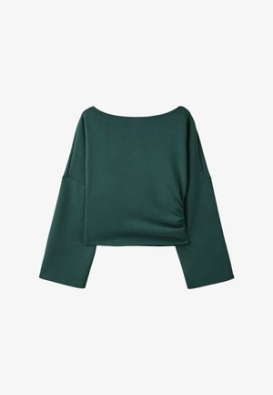 Stradivarius, ASYMMETRIC CROPPED SWEATSHIRT - Sweatshirt - dark green