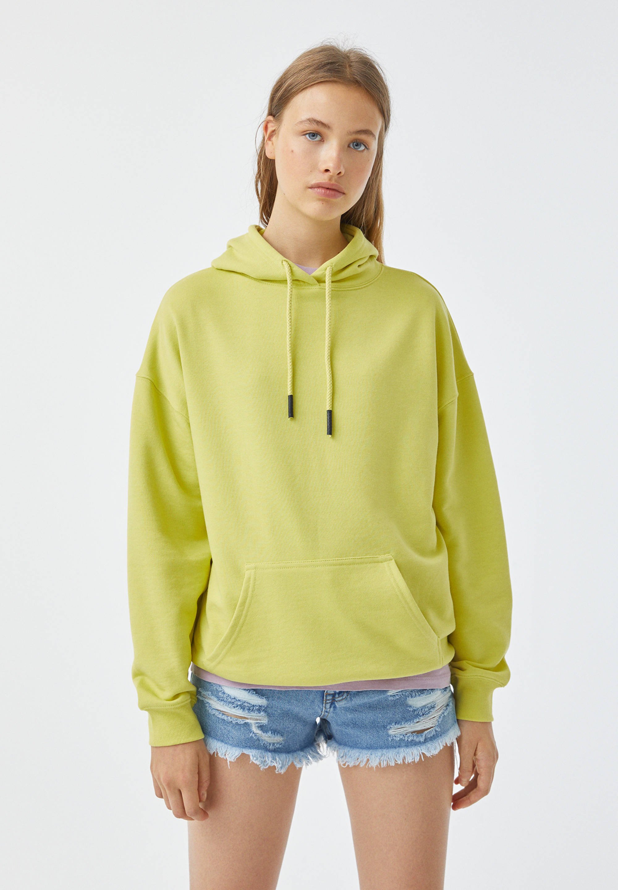 yellow pull and bear hoodie