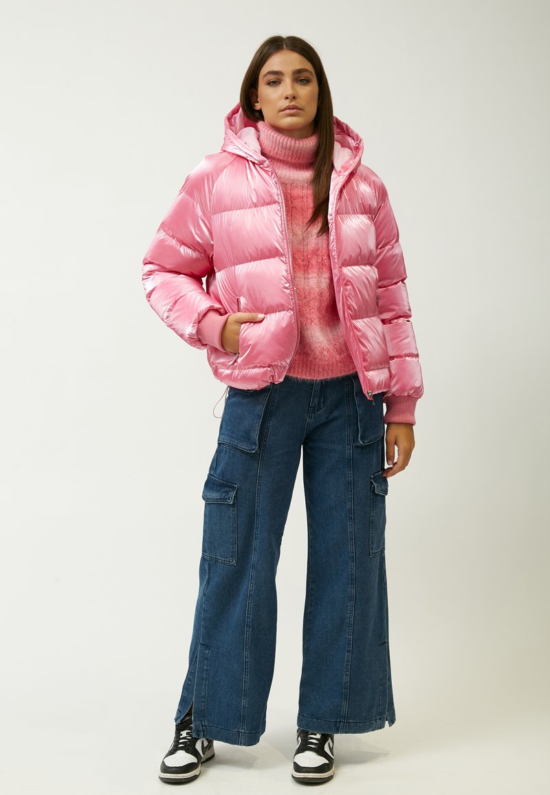 Chaquetas Youngla W511 Rosita Puffer Mujer Rosas De Chaqueta