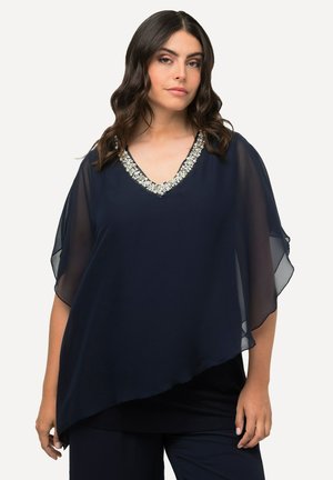 DOPPELLAGIG V-AUSSCHNITT HALBARM - Blouse - dark blue
