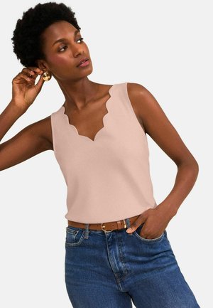 Love & Roses, REGULAR FIT - SCALLOP SCOOP NECK VEST - Top - rose pink
