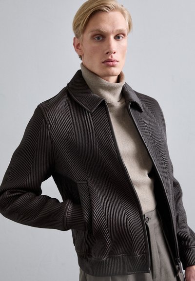 Emporio Armani BLOUSON JACKET - Giacca di pelle - after dark