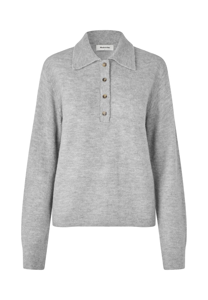 Modström Poloshirt grijs gemêleerd