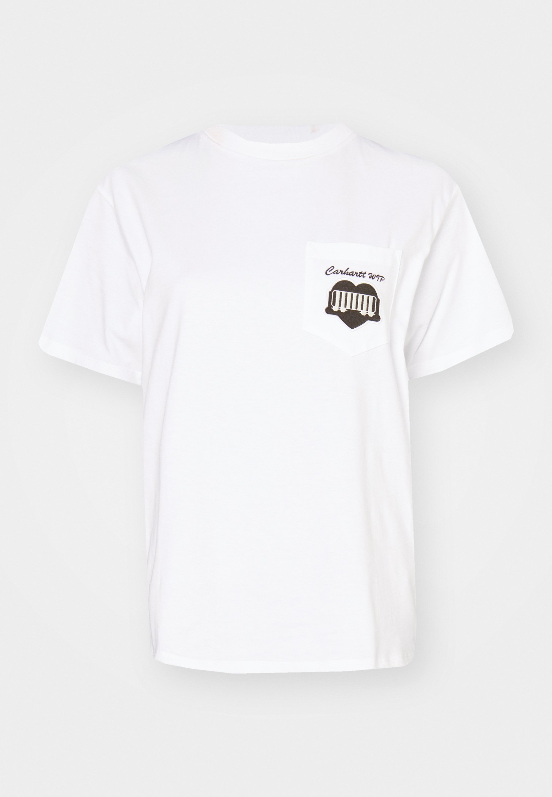Carhartt WIP HEART TRAIN POCKET - Print T-shirt - white Carhartt WIP HEART TRAIN POCKET - Print T-shirt - white