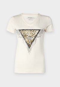 TRIANGLE TIGER - Marškinėliai su spaudiniu - cream white