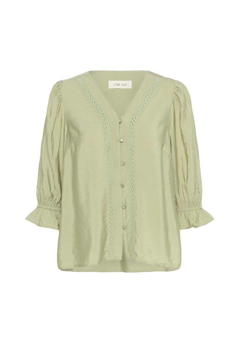 Cream Overhemdblouse lichtgroen