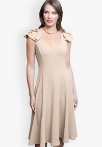 HotSquash FRILL SLEEVE A-LINE - Vapaa-ajan mekko - latte