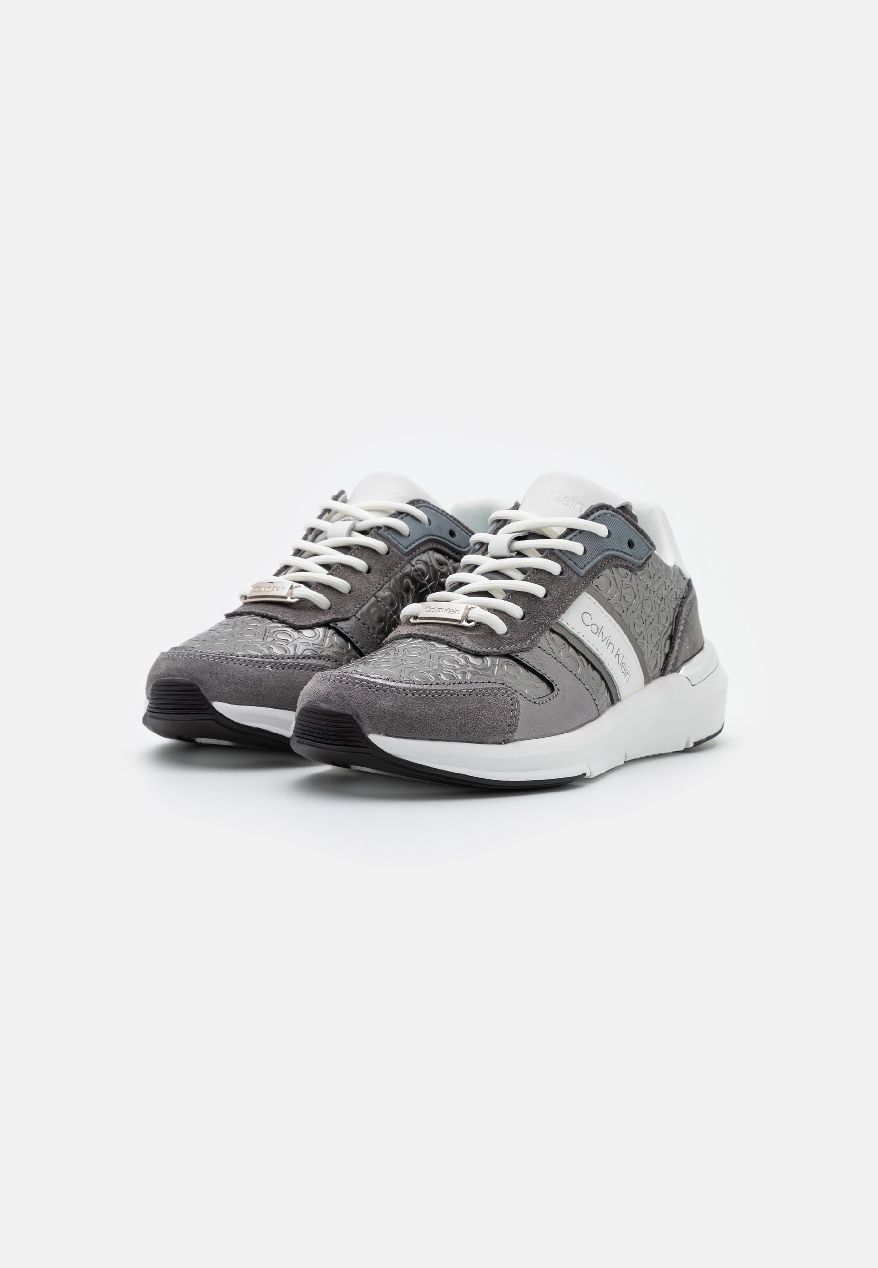 Calvin Klein FLEXI RUNNER LACE UP MONO MIX - Zapatillas - dark silver/ plateado - Zalando.es