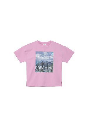 s.Oliver À BASE FENDUE SUR LES CÔTÉS - T-shirt print - rosa