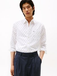Tommy Hilfiger FLEX SMALL PRINT SHIRT - Krekls - white