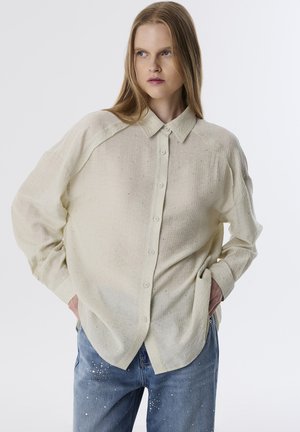 HOTFIX PRINTED PLEATED - Camicia - stone