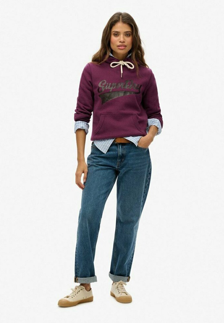 Superdry & Co SUPER ATHLETICS  - Jersey con capucha - aubergine purple
