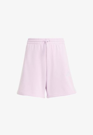 Svijetlo ljubičaste sportske kratke hlače s elastičnim pojasom i vrpcom za vezanje, širokog kroja, s diskretnim logotipom na donjem dijelu lijeve nogavice.