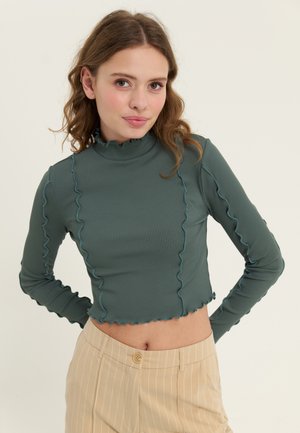 Pikkade varrukatega topp - dark green