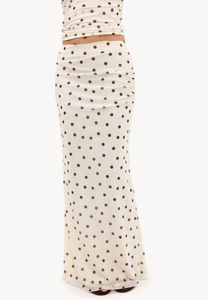 LOAVIES, ENCHANTED HIDEAWAY - Jupe longue - offwhite dots big