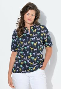 LAURASØN 1/2-ARM STEHKRAGEN  - T-shirt med print - marine