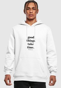 Merchcode - GOOD THINGS TAKE TIME - Pulover s kapuco - white Miniaturna slika 1