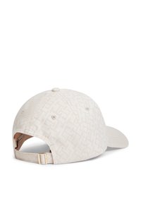 Ανοιχτό μπεζ καπέλο του μπέιζμπολ με ανάγλυφο σχέδιο, ρυθμιζόμενο λουράκι και μεταλλικό πόρπη. Διαθέτει εξάφυλλο σχέδιο και κεντημένες οπές αερισμού.