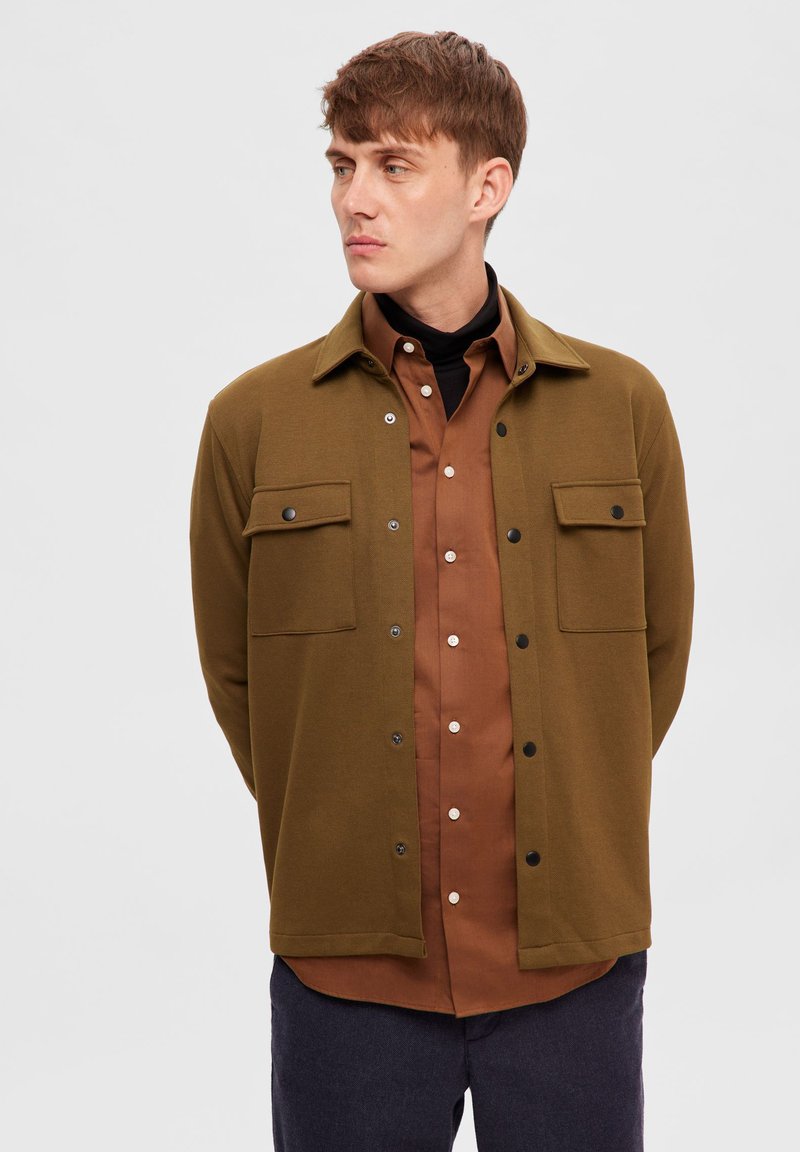 Selected Homme - SLHJACKIE JACKET - Lengva striukė - dark olive, Padidinti