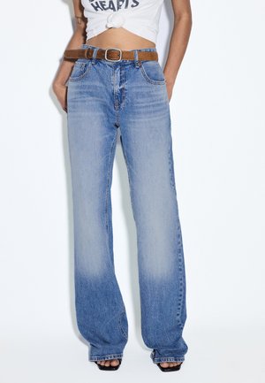 Stradivarius Zvonové džínsy - blue denim