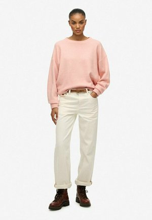 SLOUCHY CREW NECK  - Striktrøje - dull pink twist