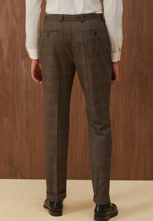 SLIM FIT CHECK - Kostymbyxor - brown