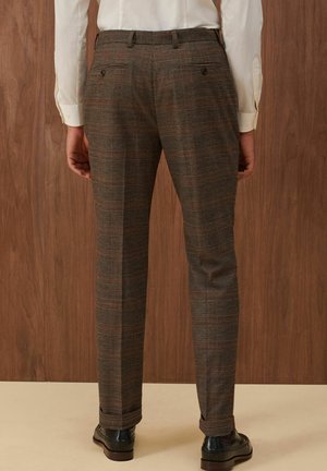 SLIM FIT CHECK - Oblekové kalhoty - brown