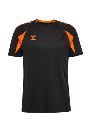 CORE 2.0 S/S - T-shirt print - black orange tiger