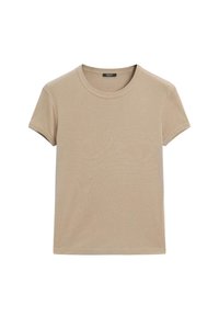 CREW NECK WITH SHORT SLEEVES - Basic T-shirt - stone